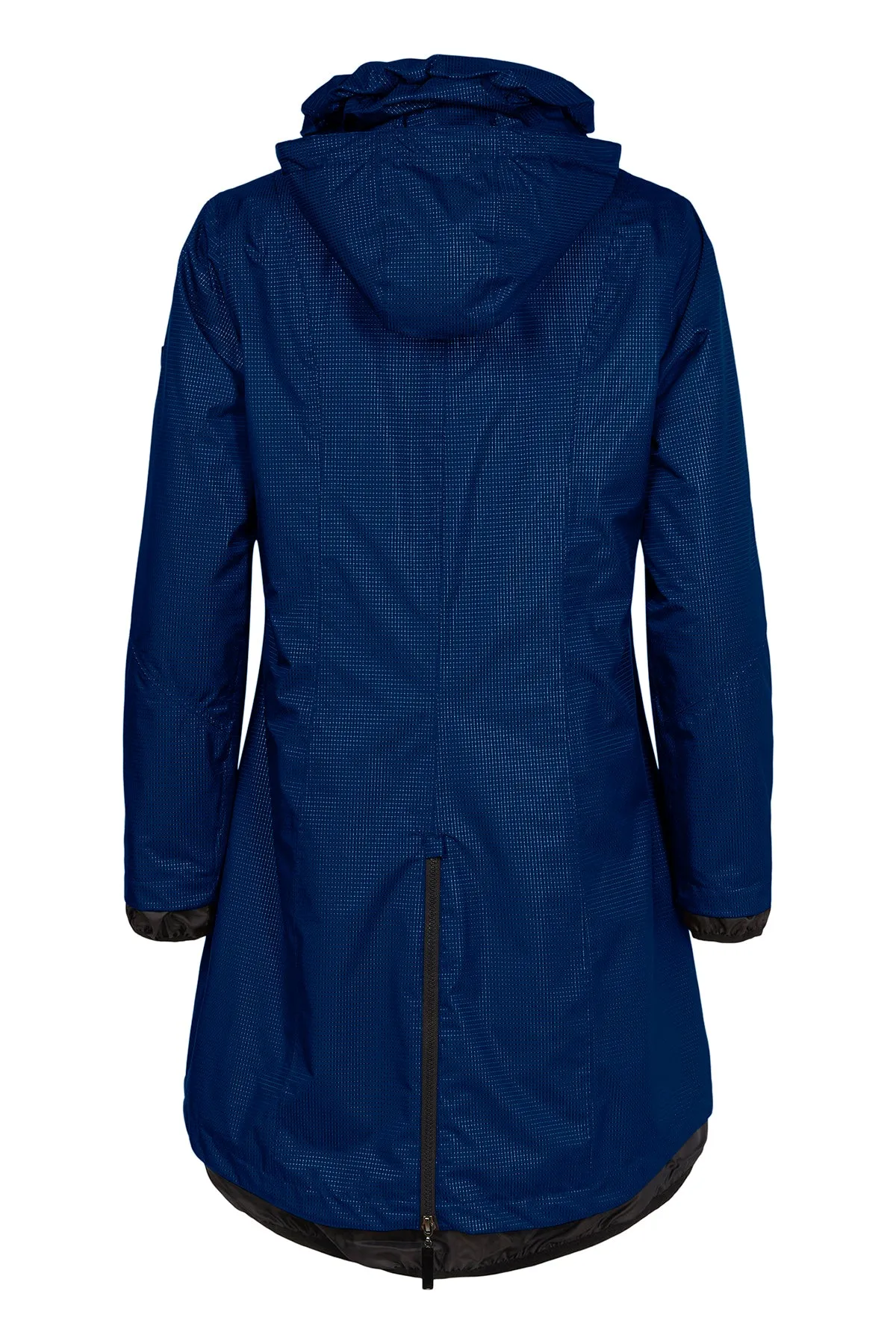 1730- Navy/Blue Waterproof Hooded Rain Coat- Normann (63)