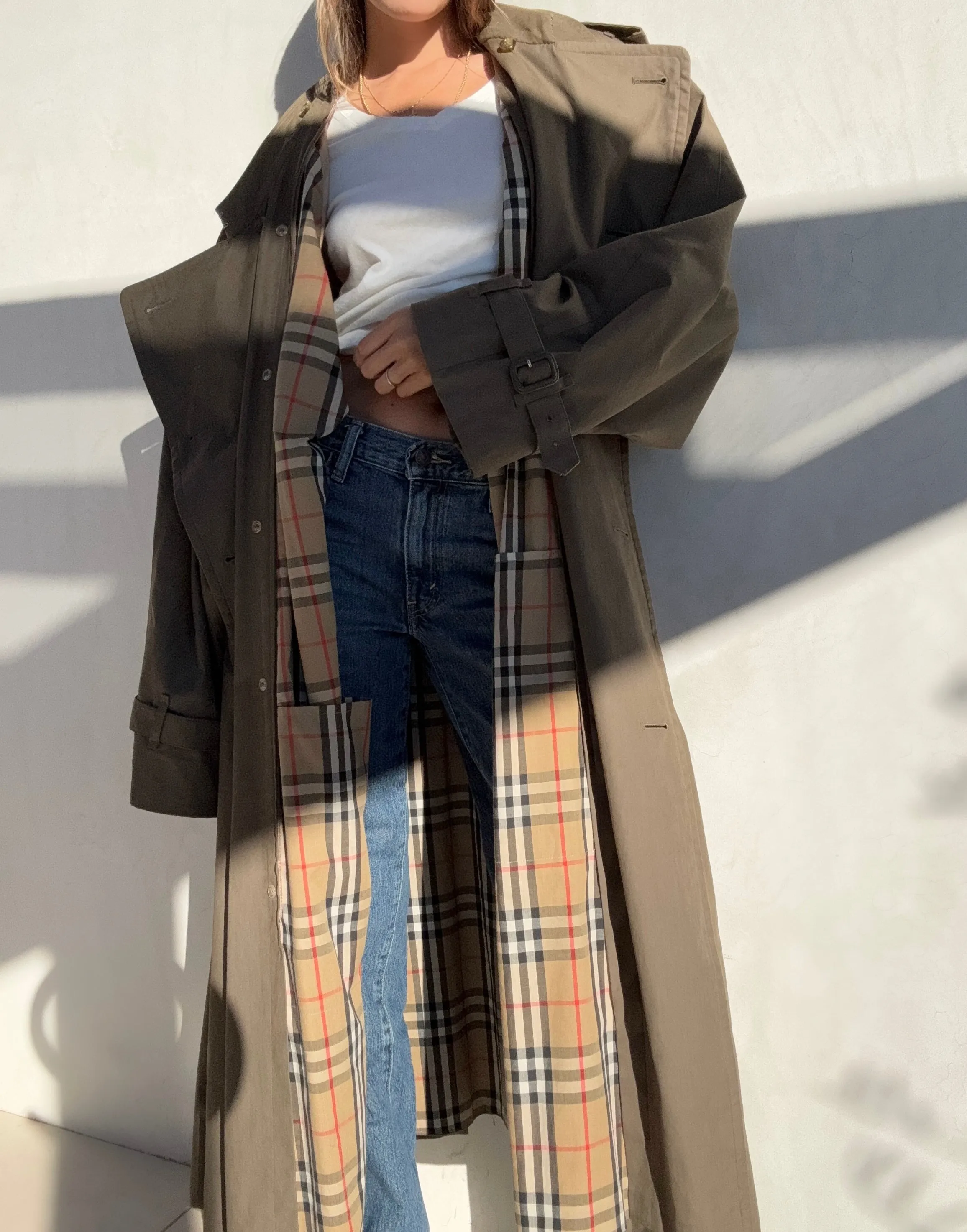 1980s Burberry's Nova Print Trench Coat