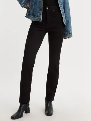 724 High Rise Straight Soft Black Jeans