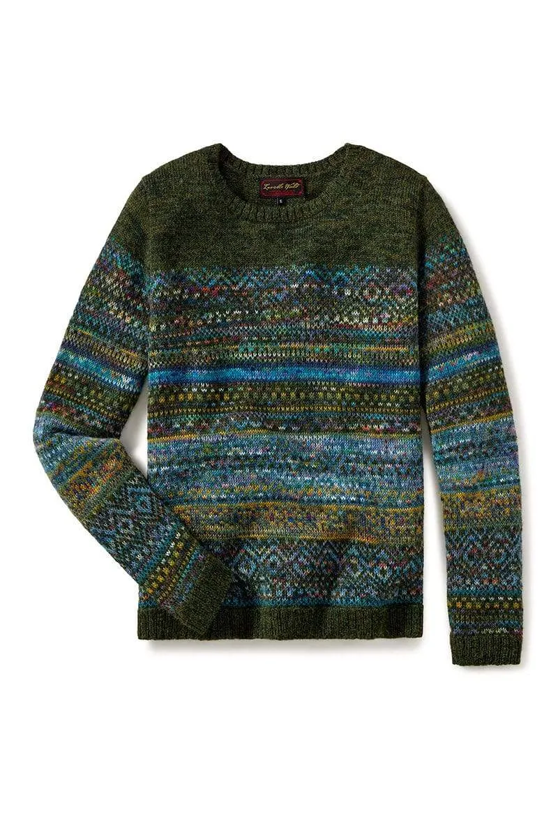 Abancay Hand-Dyed Alpaca Sweater FairIsle Pullover for Women