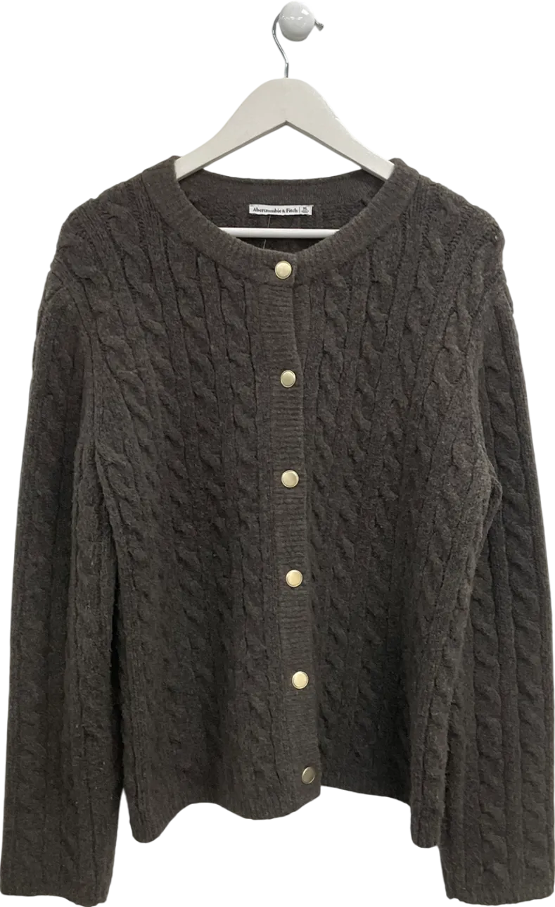 Abercrombie & Fitch Brown Cable Knit Cardigan UK XL