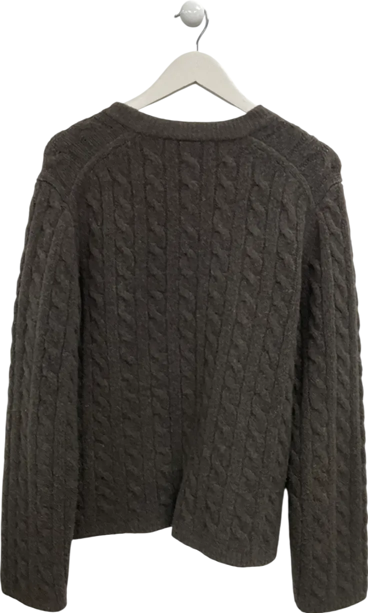 Abercrombie & Fitch Brown Cable Knit Cardigan UK XL