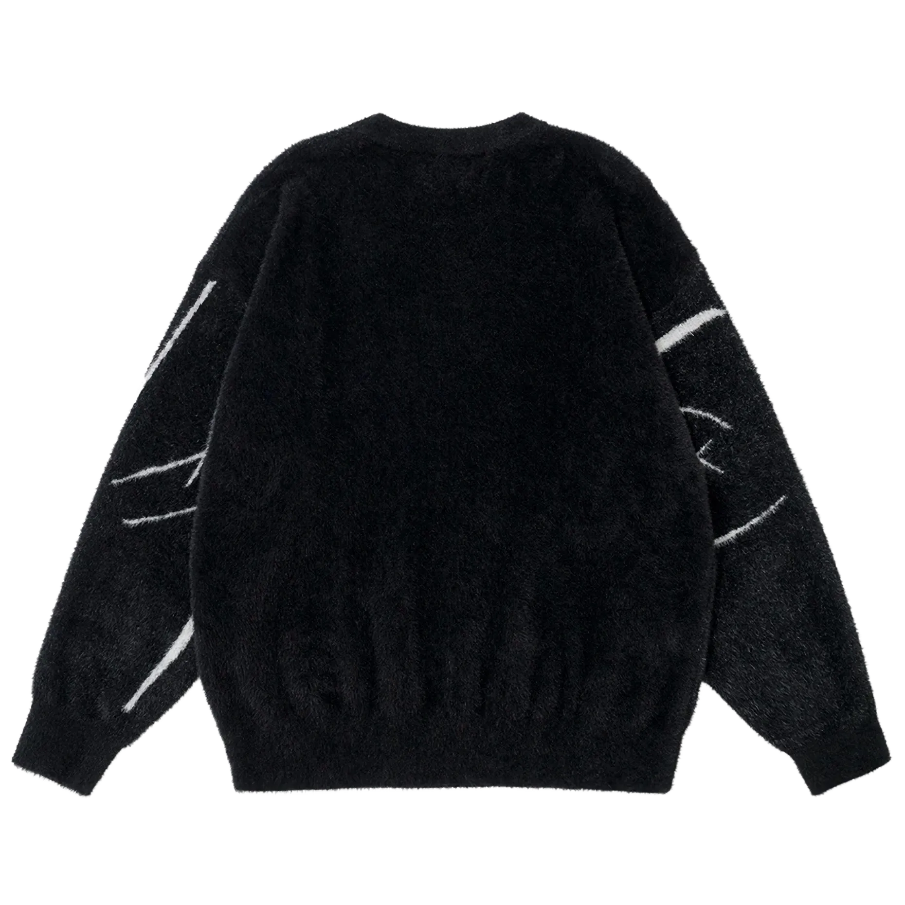 Abstract Bird Fleece Sweater