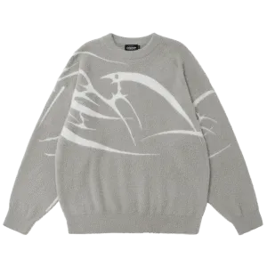 Abstract Bird Fleece Sweater