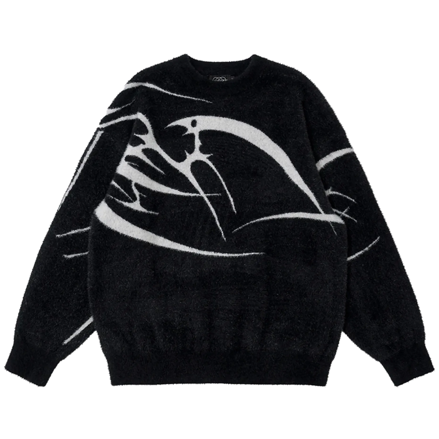Abstract Bird Fleece Sweater