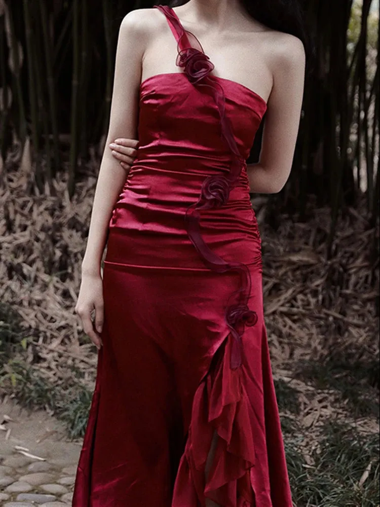 Advbridge  Sundress Women Embroidery Beach Summer Sleeveless Boho Solid Red Dresses Woman Runway Party Sexy Backless Lace Dress Female