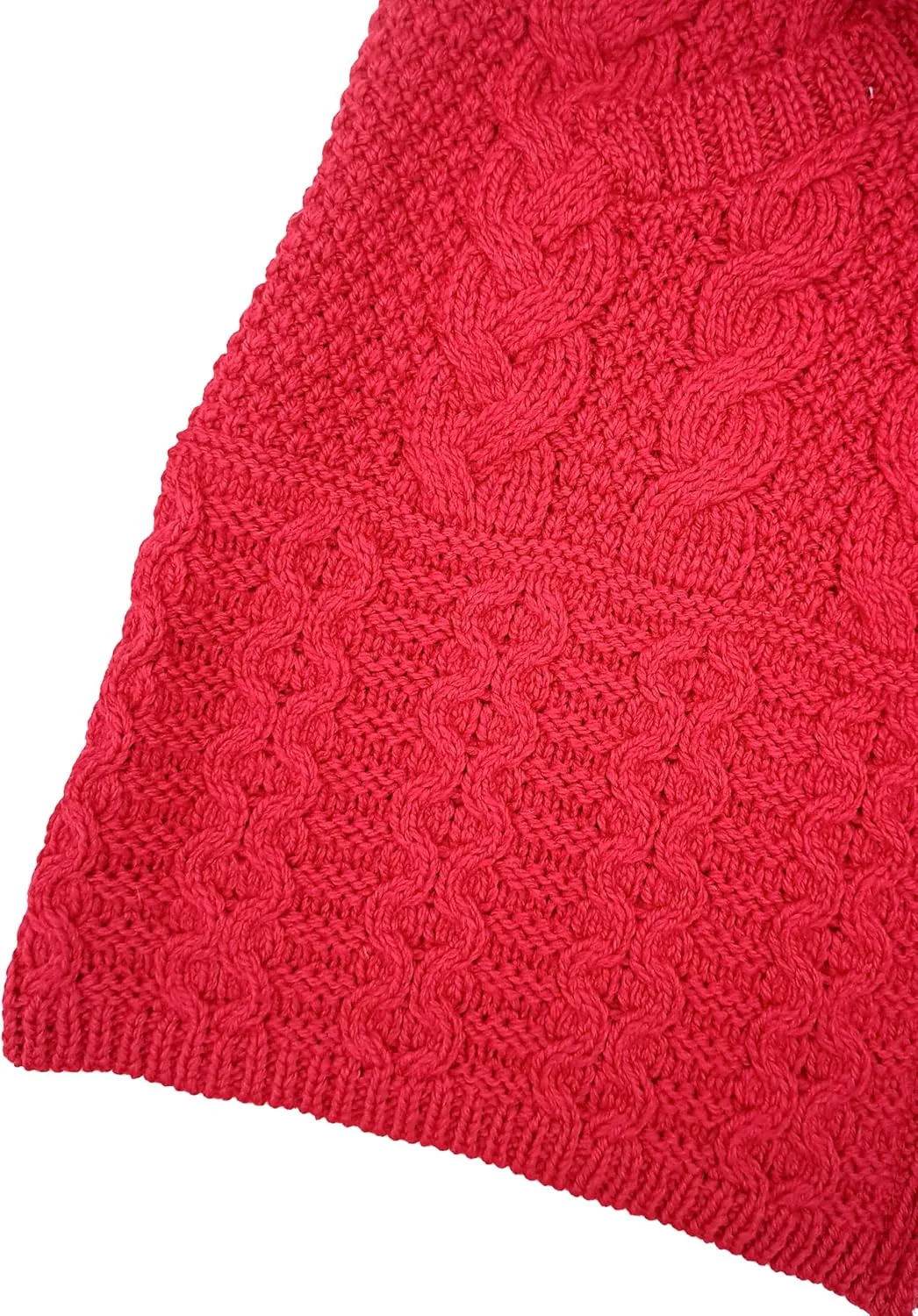 Aran Crafts Women's Irish Cable Knitted Wool Hooded Zip Coat (100% Merino Wool)