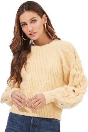 ASTR the Label: Lizette Cable Knit Statement Sleeve Sweater