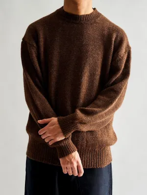 Baby Alpaca Crewneck Knit - Walnut