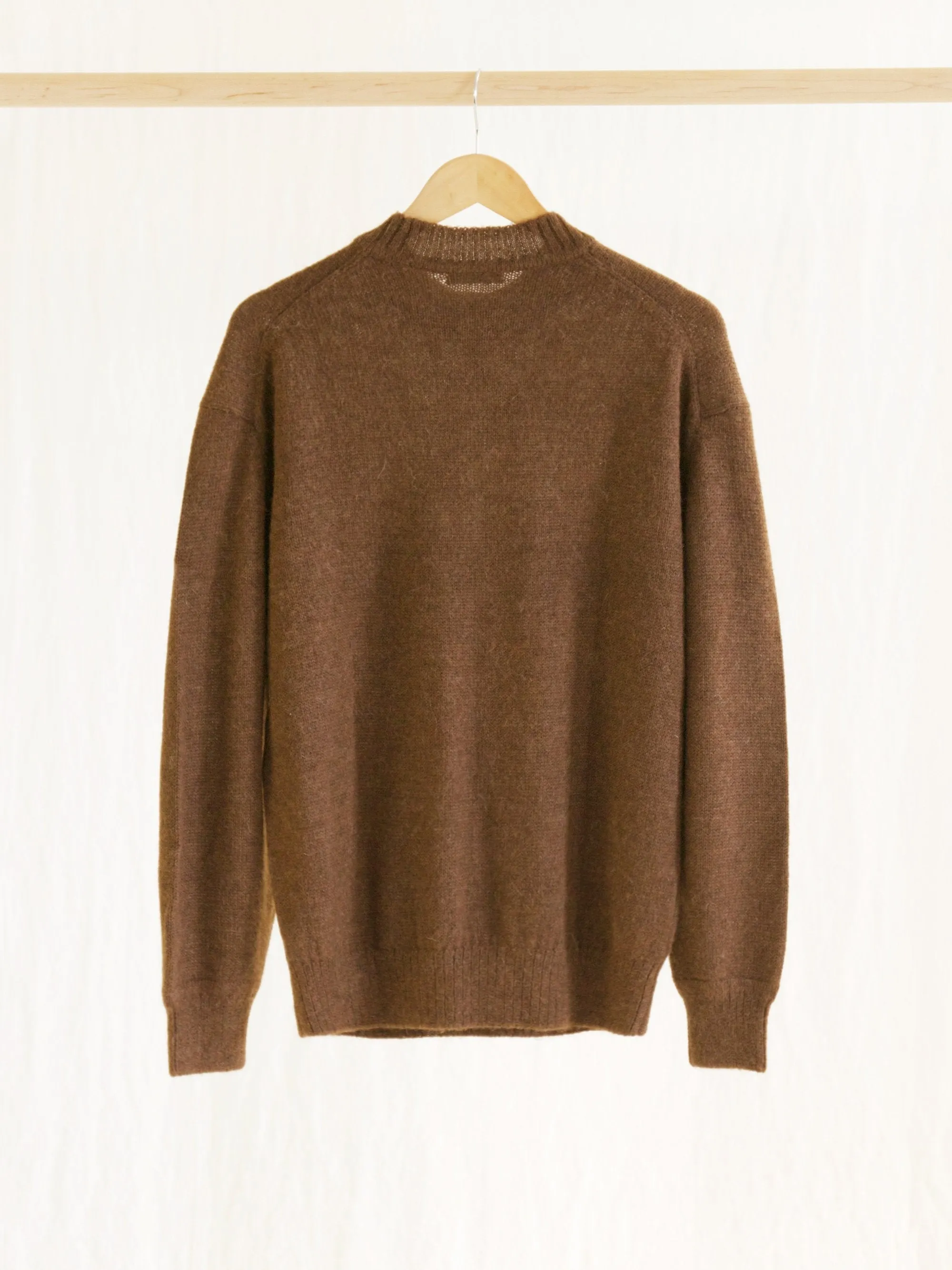 Baby Alpaca Crewneck Knit - Walnut