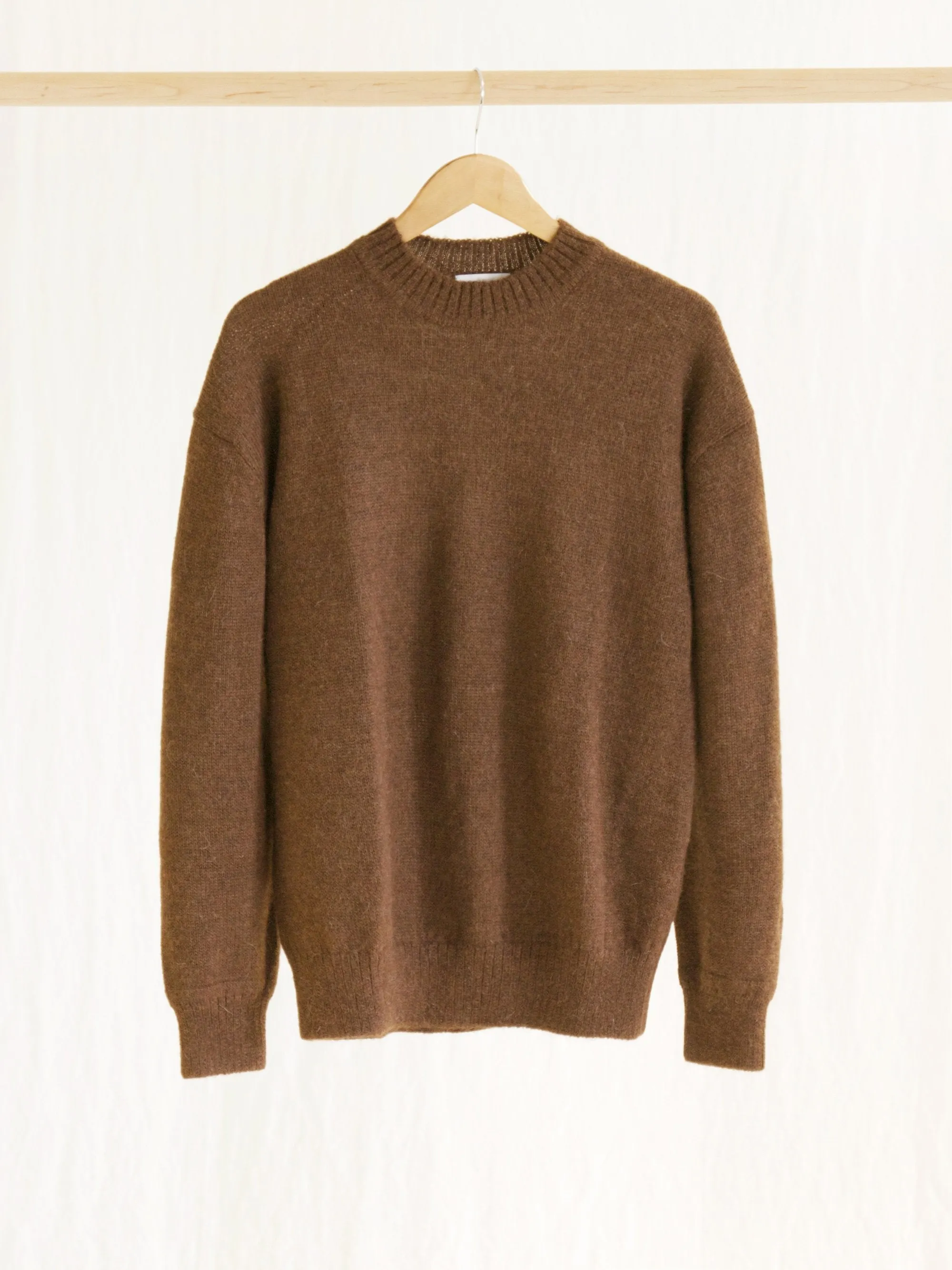 Baby Alpaca Crewneck Knit - Walnut