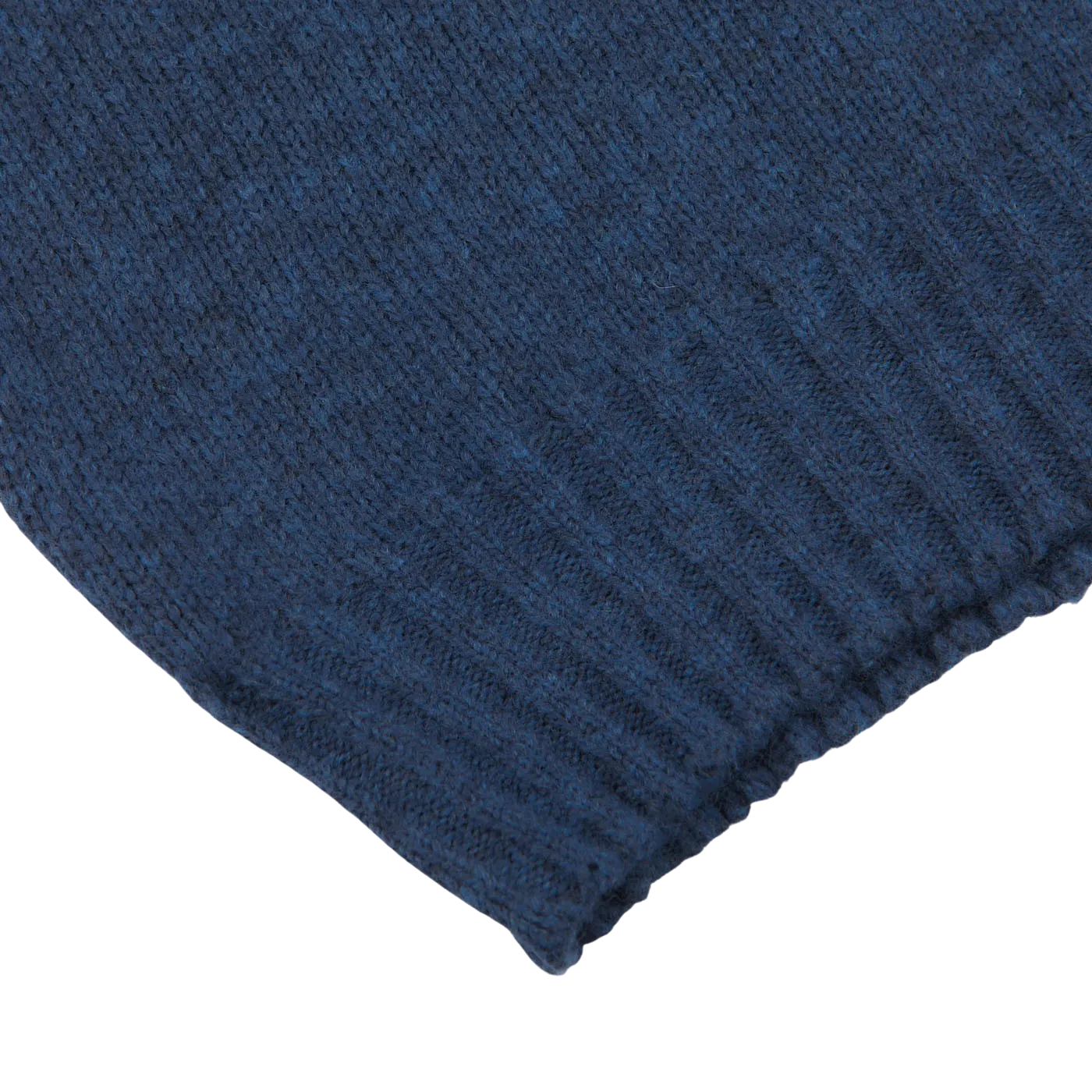 Blue Wool Blend Mock Neck Sweater
