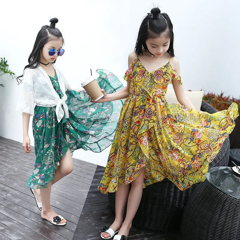 Bohemian Summer Casual Beach Sundress Teenage Kids Teen Clothes
