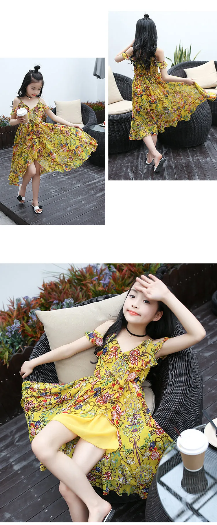 Bohemian Summer Casual Beach Sundress Teenage Kids Teen Clothes