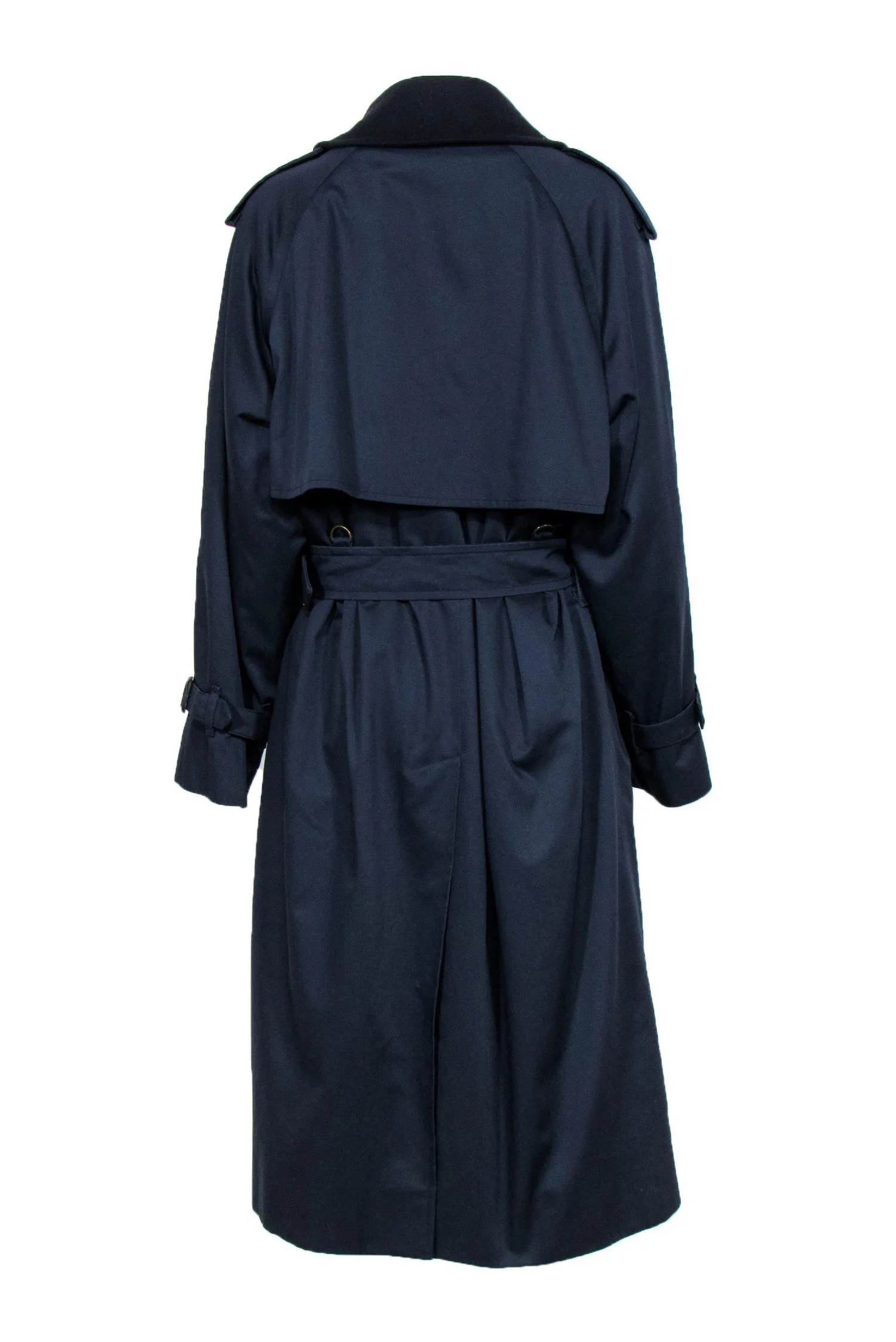 Burberry - Navy Longline Double Breasted Trench Coat w/ Removable Lining Sz 10