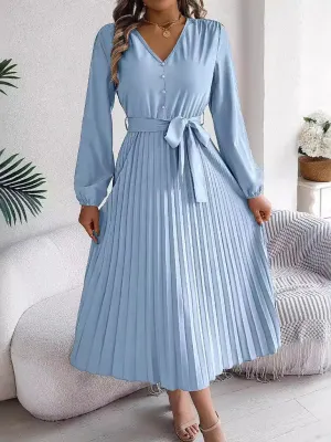 Classic Pleated Midi Dress for All Occasions