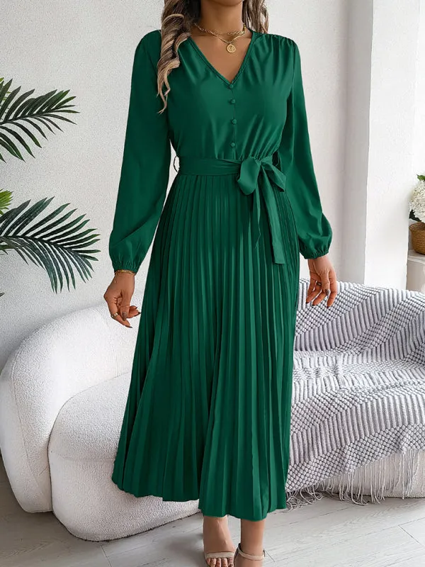 Classic Pleated Midi Dress for All Occasions