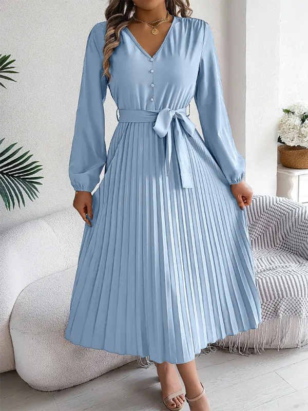 Classic Pleated Midi Dress for All Occasions