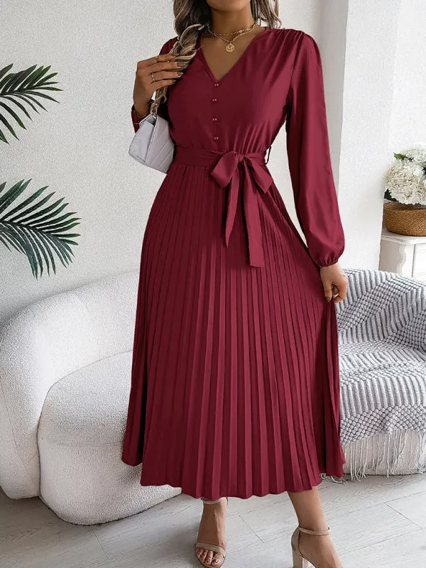 Classic Pleated Midi Dress for All Occasions