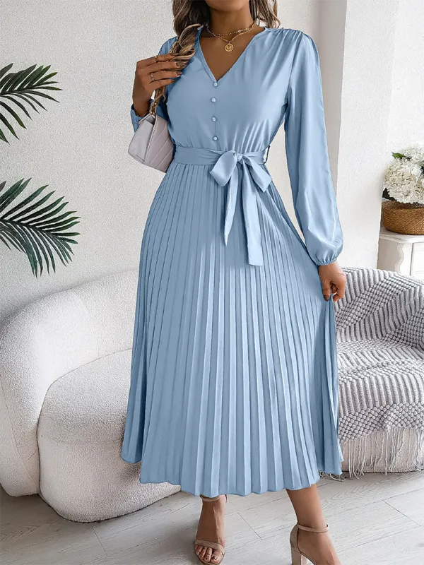 Classic Pleated Midi Dress for All Occasions