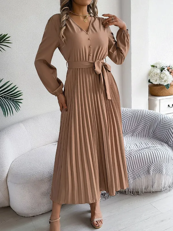 Classic Pleated Midi Dress for All Occasions