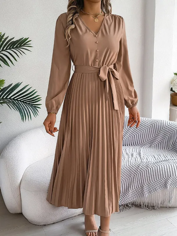 Classic Pleated Midi Dress for All Occasions
