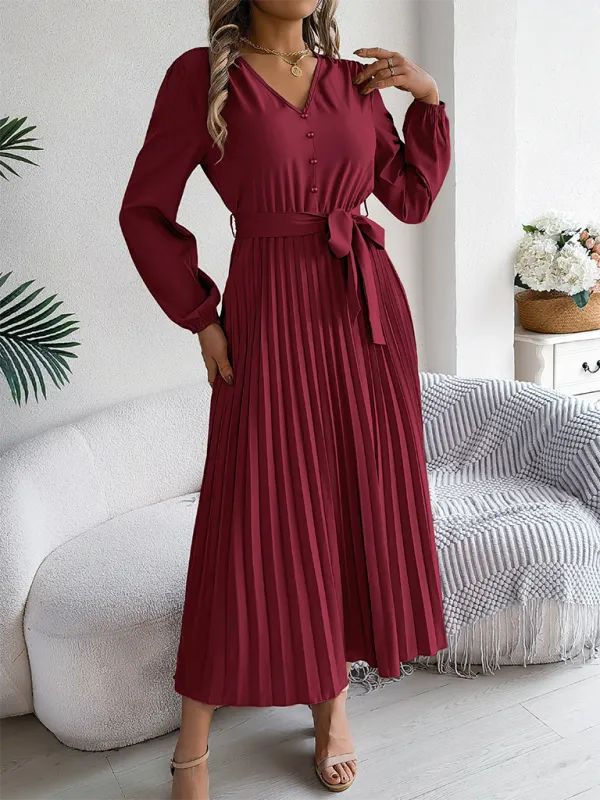 Classic Pleated Midi Dress for All Occasions