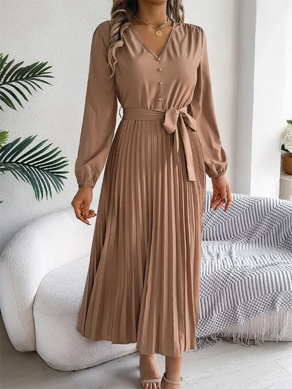 Classic Pleated Midi Dress for All Occasions