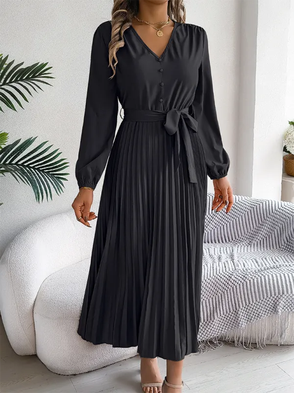 Classic Pleated Midi Dress for All Occasions