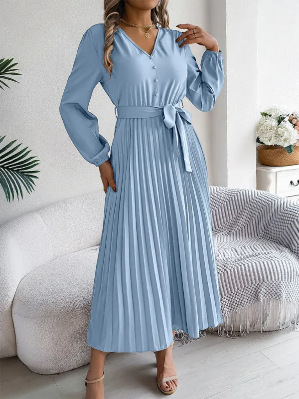 Classic Pleated Midi Dress for All Occasions