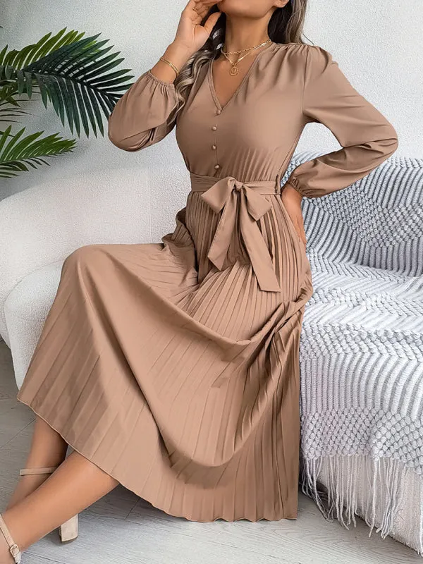 Classic Pleated Midi Dress for All Occasions