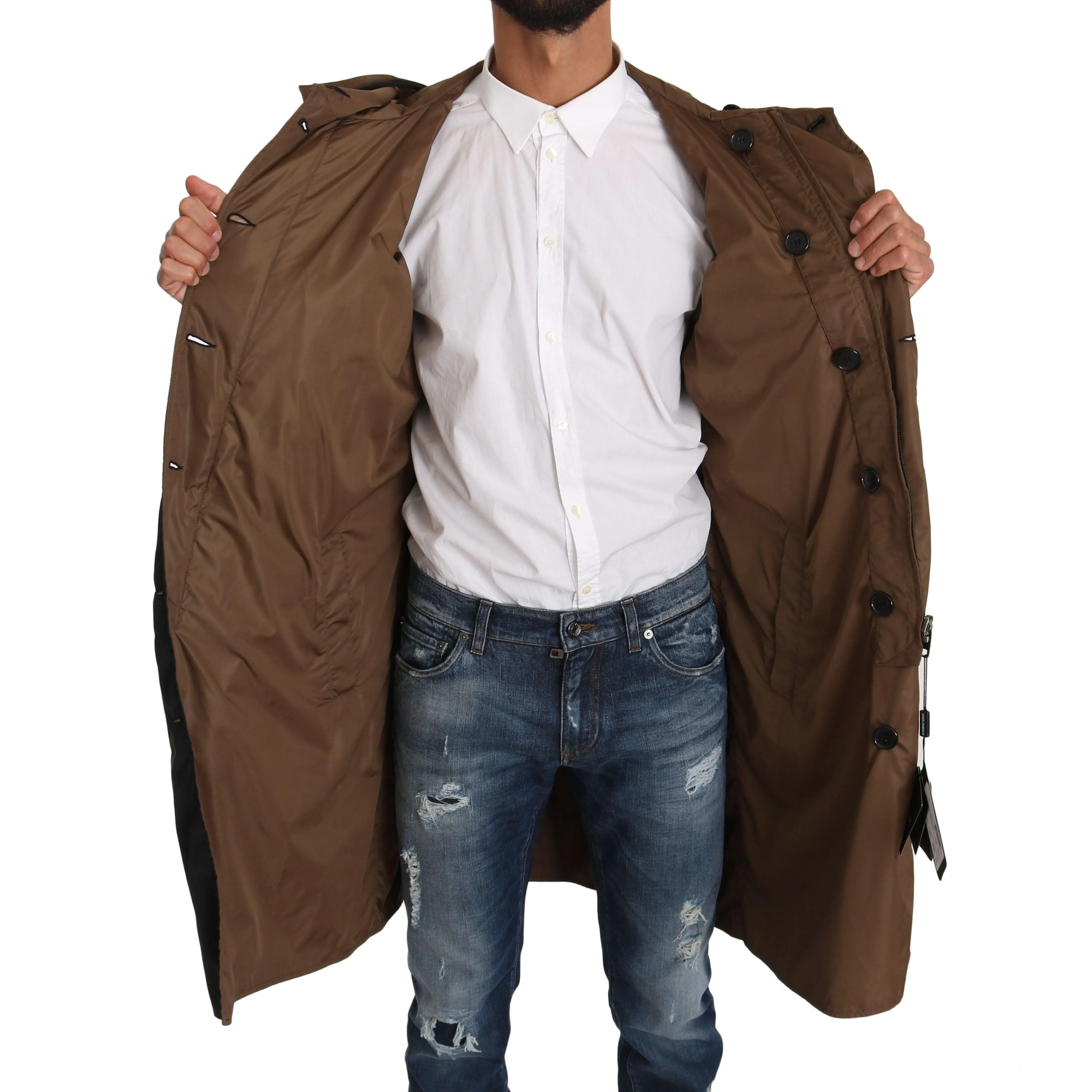 Dolce & Gabbana Elegant Reversible Hooded Raincoat