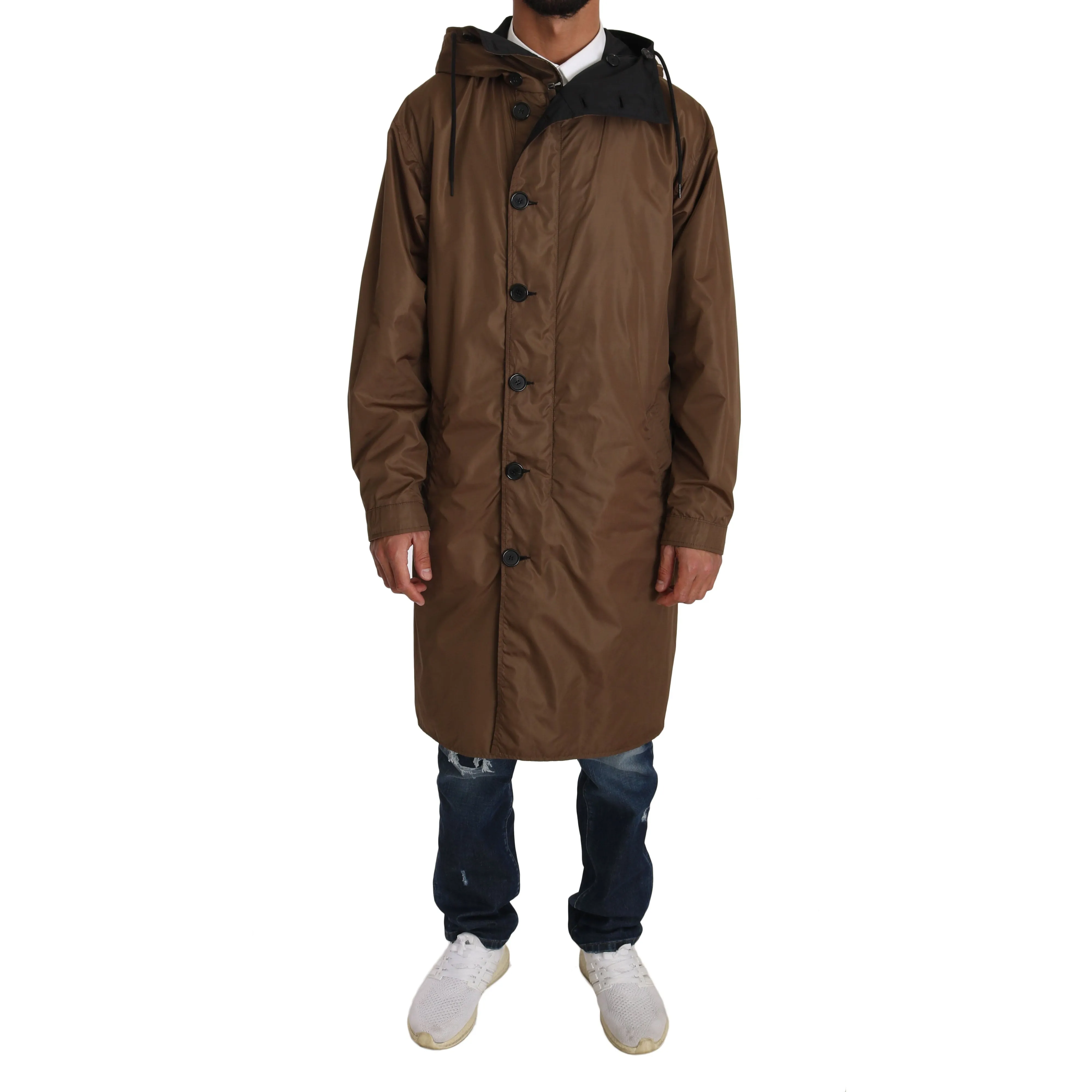 Dolce & Gabbana Elegant Reversible Hooded Raincoat