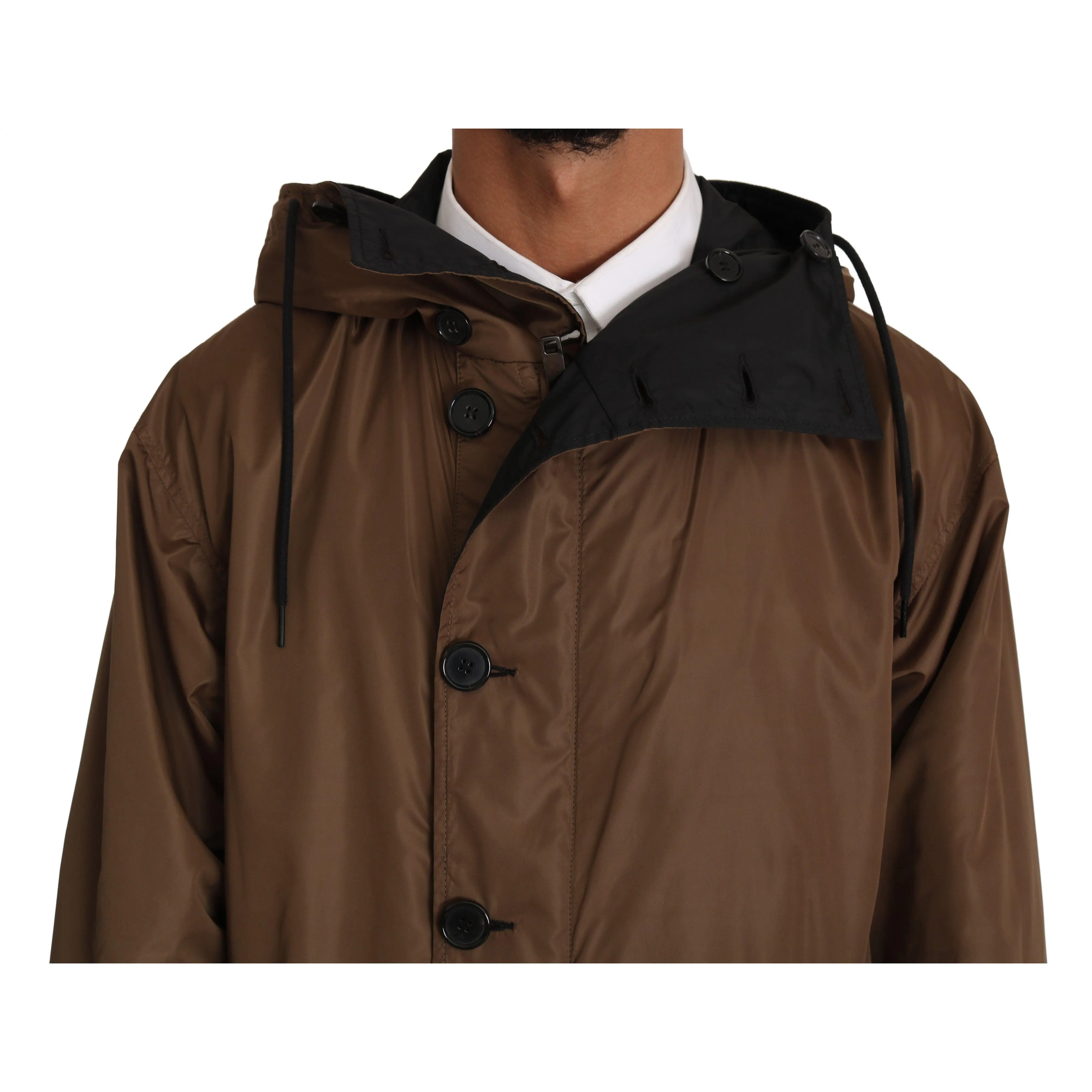 Dolce & Gabbana Elegant Reversible Hooded Raincoat