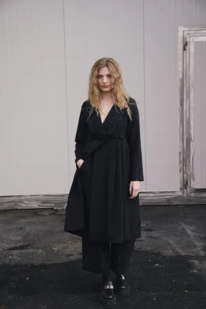 Dust Coat Pleated Dress