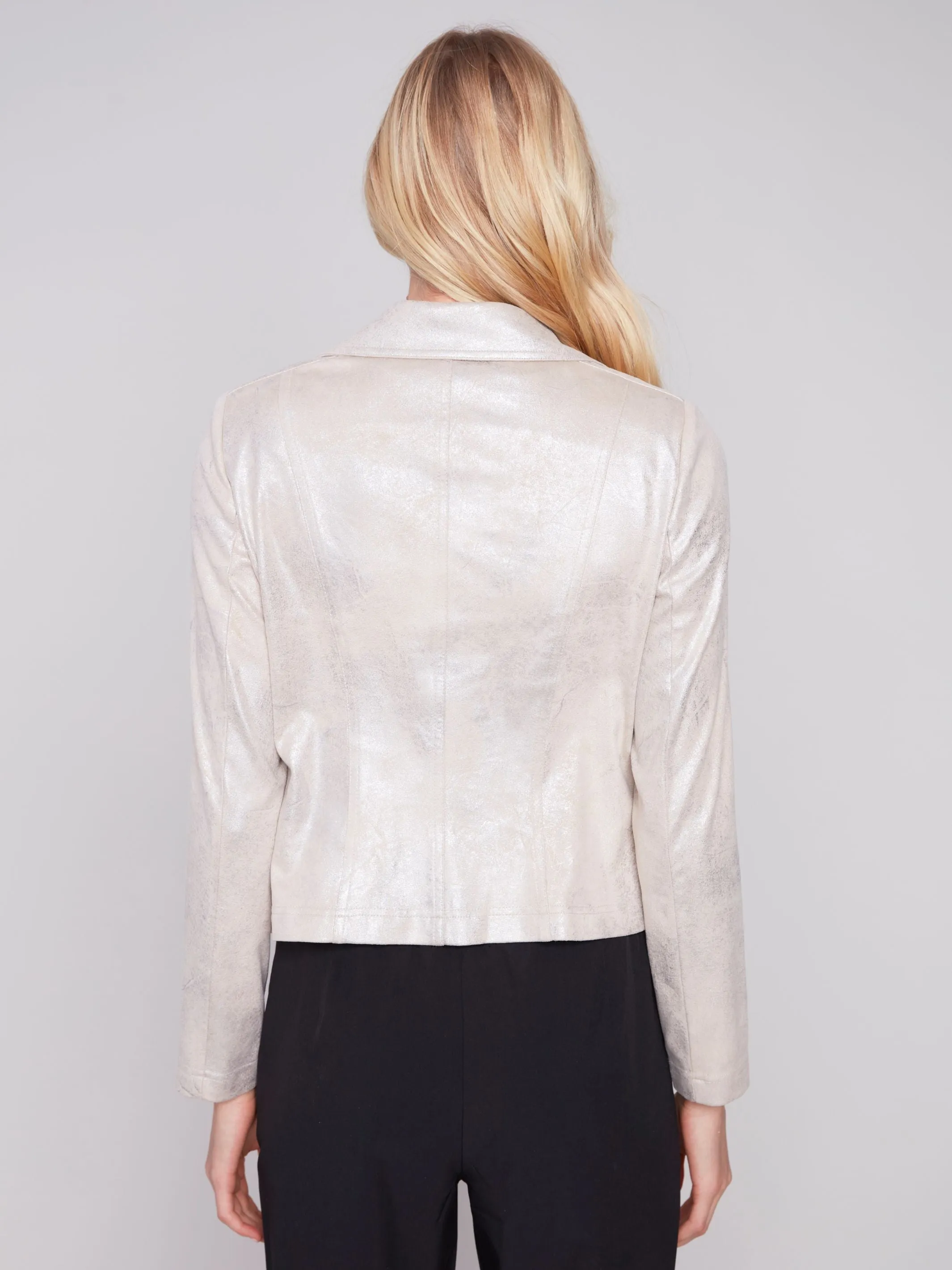 Faux Leather Champagne Jacket