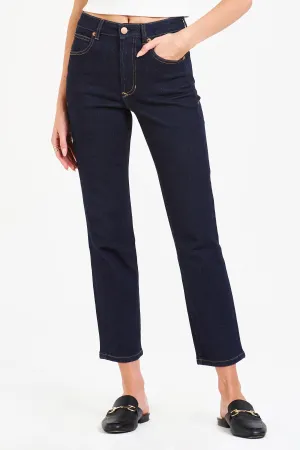 FRANKIE SUPER HIGH RISE CROPPED STRAIGHT JEANS BREAKWATER