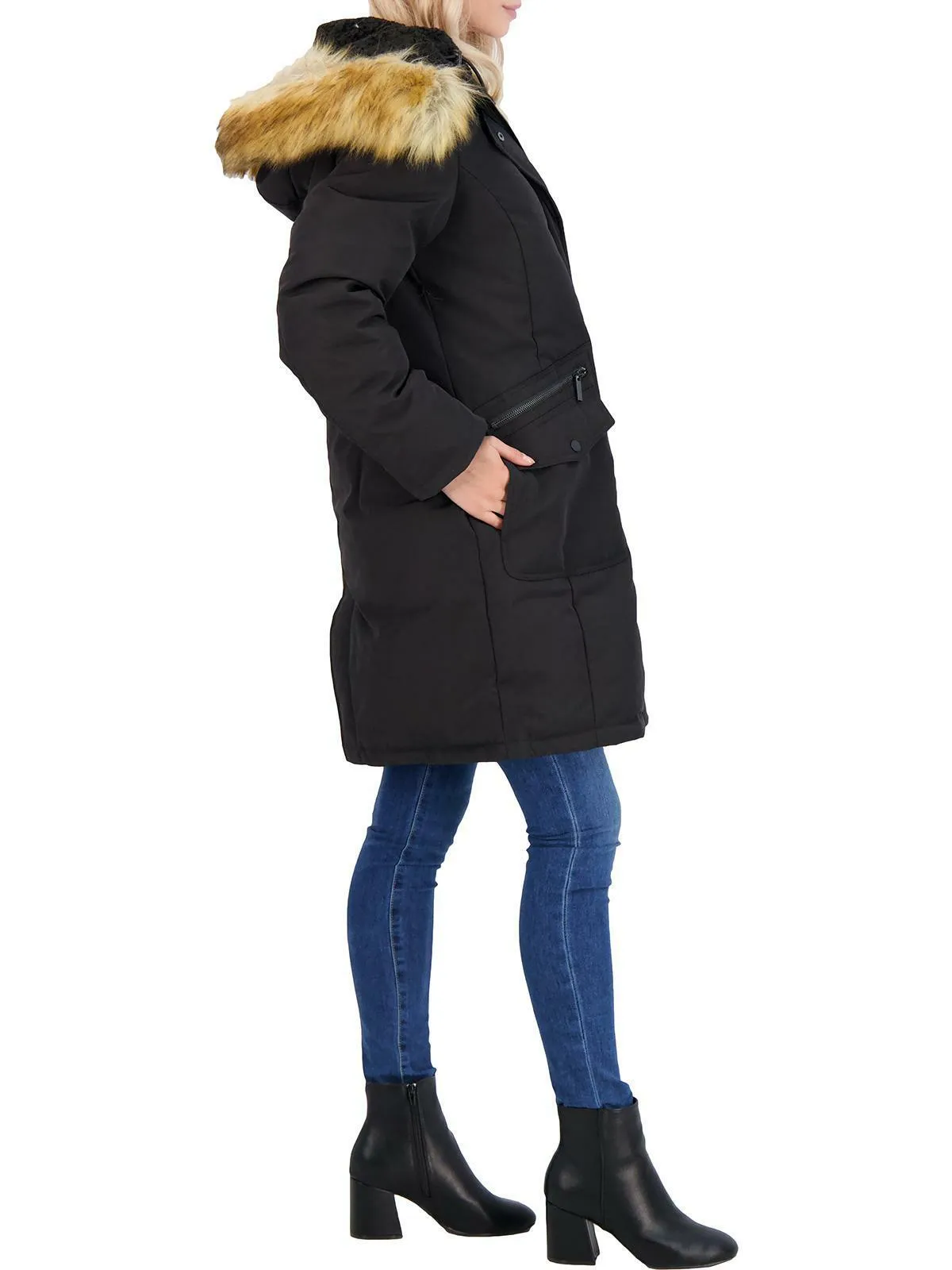 French Connection Hooded Faux-Fur-Trim Down Parka