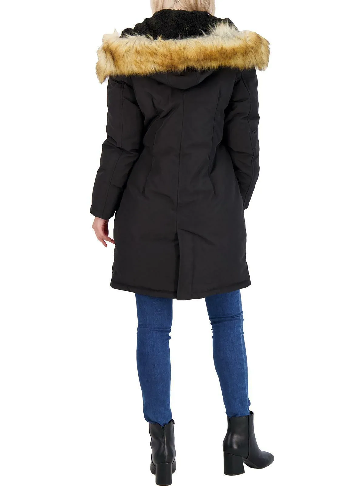 French Connection Hooded Faux-Fur-Trim Down Parka