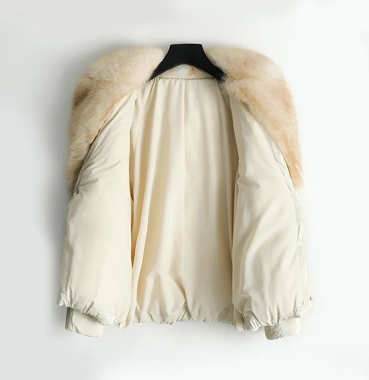 Genuine Fox  Fur Collar  Parka Down Jacket