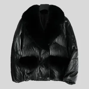 Genuine Fox  Fur Collar  Parka Down Jacket