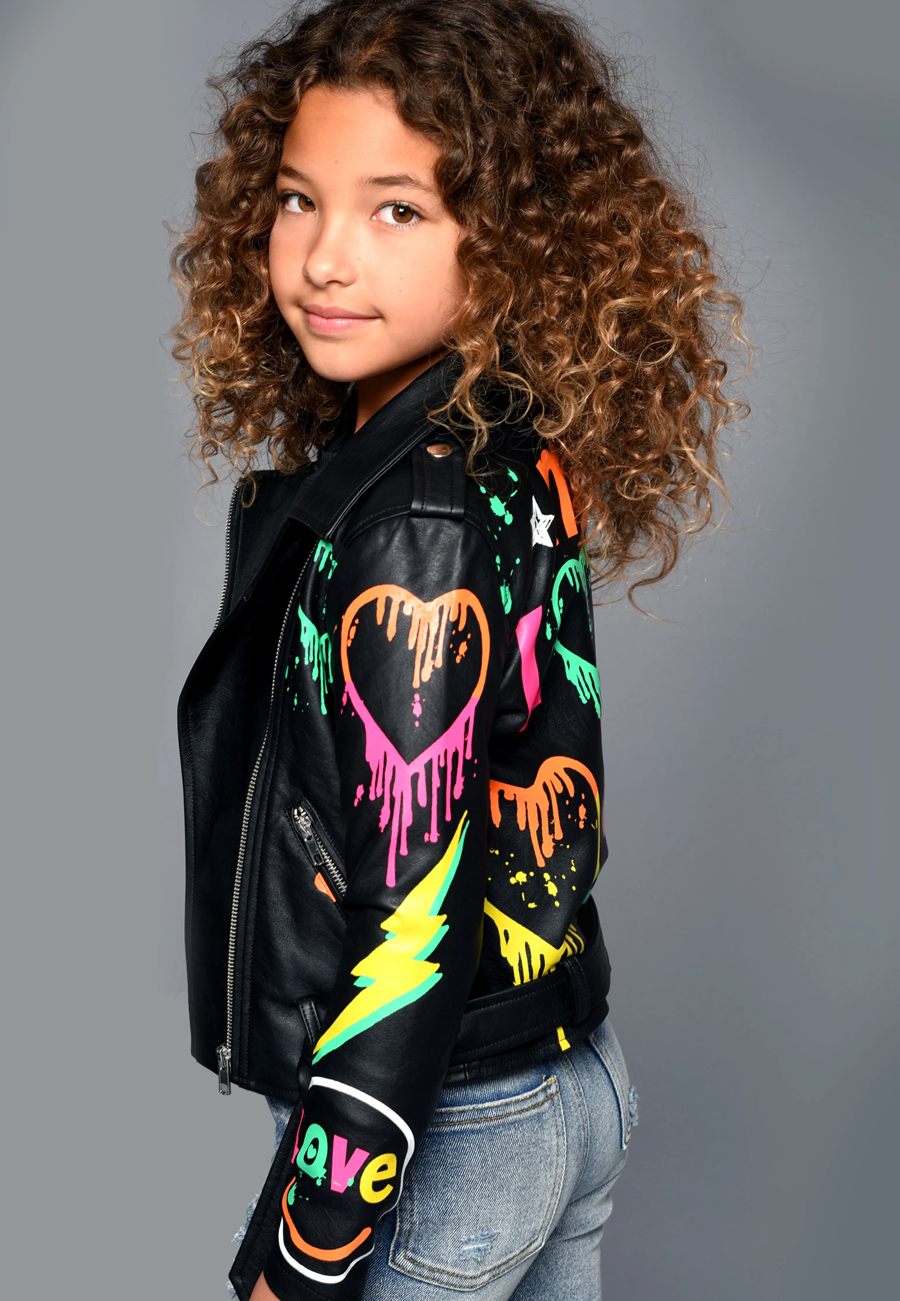 Graffiti Moto Faux Leather Jacket