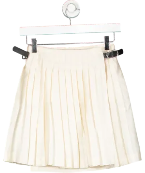 Hai Cream Pleated Mini Skirt With Buckle Sides UK XS/S