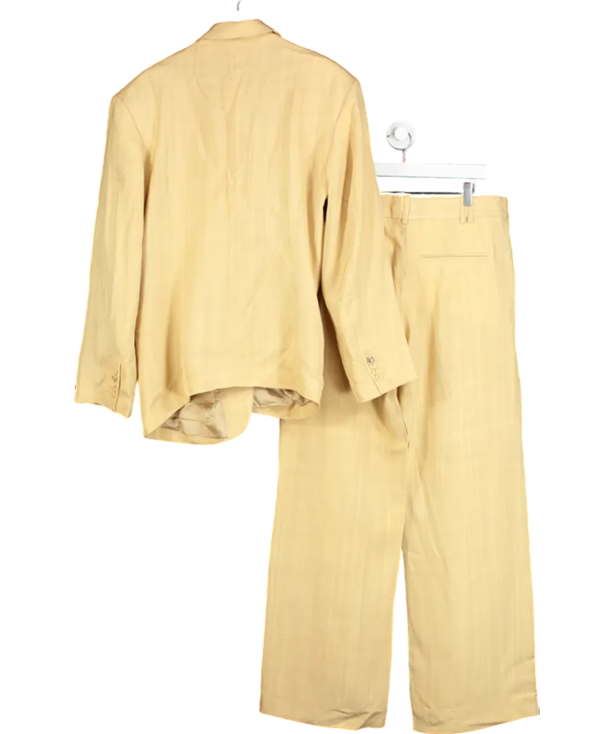 H&M Beige Single Breasted Tailored Trouser Suit UK 16