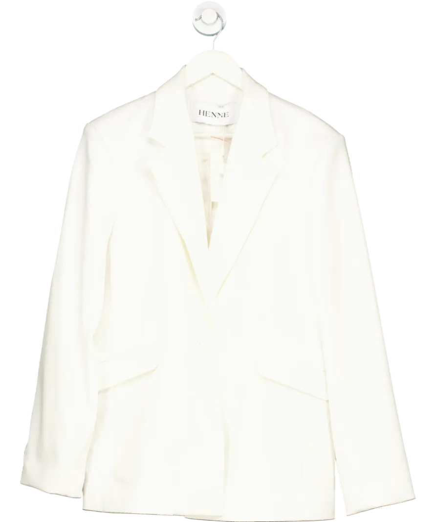 HENNE White Oversized Blazer UK XS/S