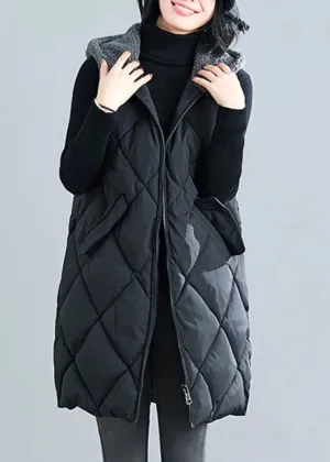 Hooded Faux Fur Patchwork Parka Waistcoat