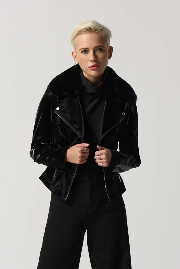 J.R 233928  Faux-Leather Moto Jacket