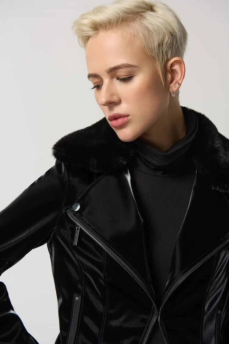J.R 233928  Faux-Leather Moto Jacket