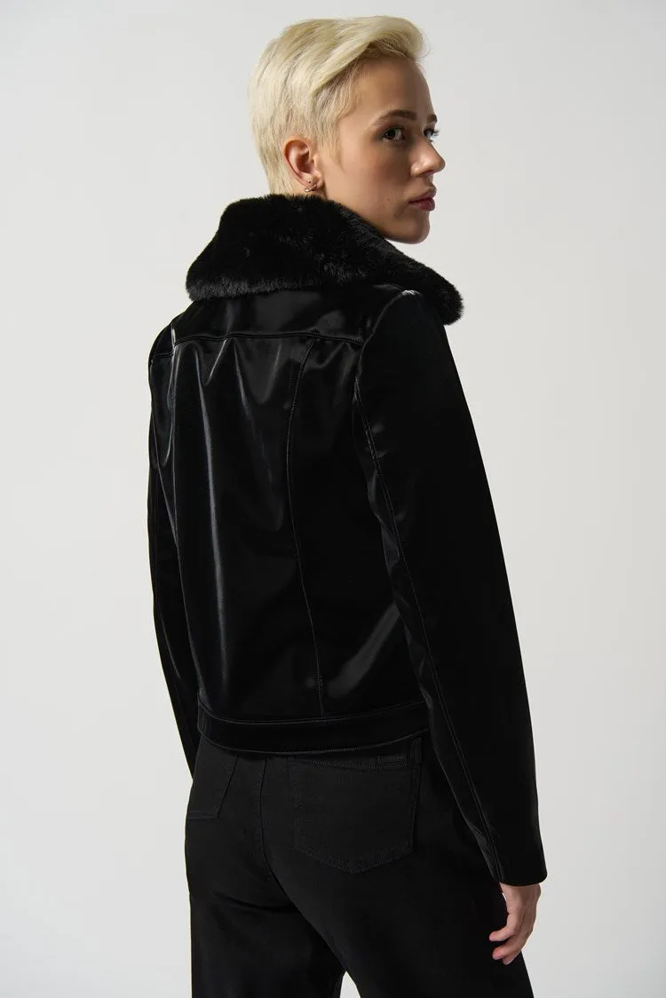 J.R 233928  Faux-Leather Moto Jacket