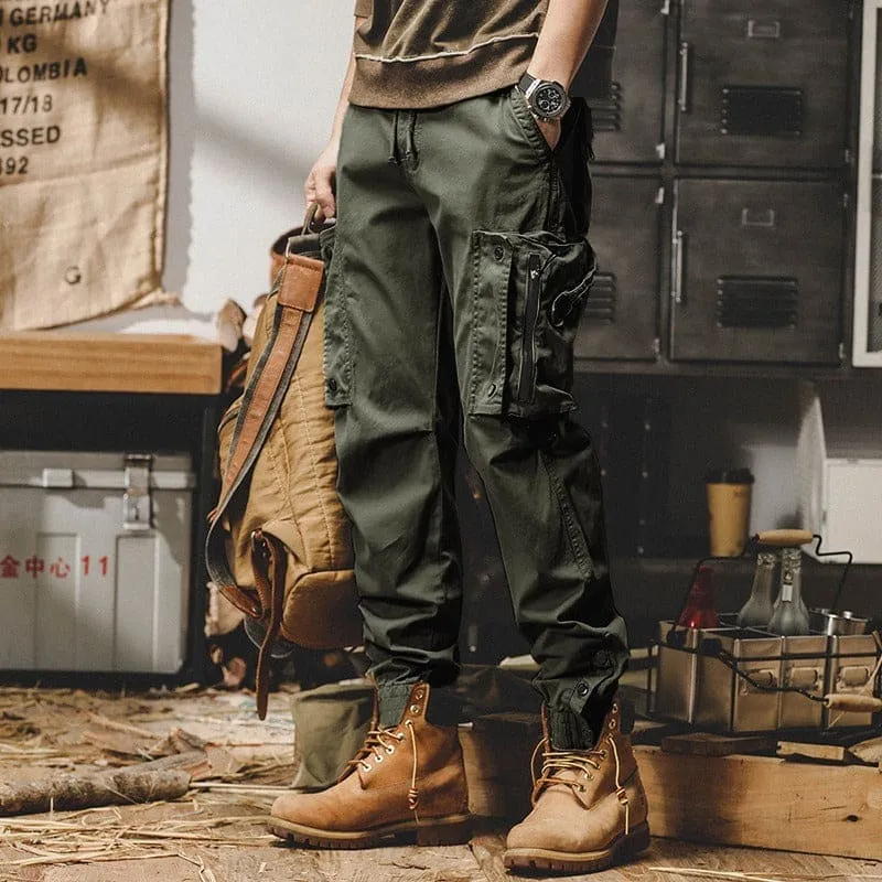 Khaki Outdoor Casual Cargo Pants for Men’s Workwear